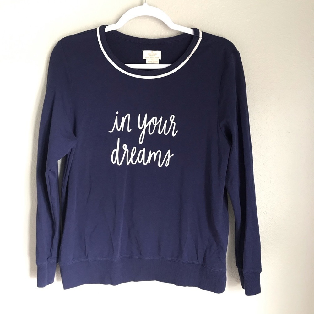 Kate Spade In Your Dreams PJ  Top size Medium in Navy blue